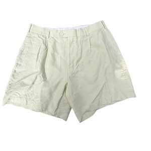 Suitsupply Mens Baird McNutt Irish Linen Pleated Shorts Sage Green B3095 Size 52
